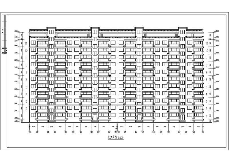 某小高层住宅<a href=https://www.yitu.cn/su/8159.html target=_blank class=infotextkey>楼</a>建筑CAD施工<a href=https://www.yitu.cn/su/7590.html target=_blank class=infotextkey>设计</a>图