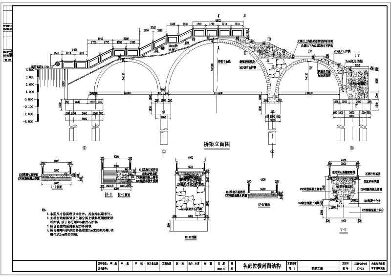 某<a href=https://www.yitu.cn/su/7798.html target=_blank class=infotextkey>城市</a><a href=https://www.yitu.cn/su/5628.html target=_blank class=infotextkey>水</a>利工程景观拱<a href=https://www.yitu.cn/su/8137.html target=_blank class=infotextkey>桥</a>结构布置图