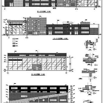 某地局部四层框架结构汽车4S店建筑设计施工图纸