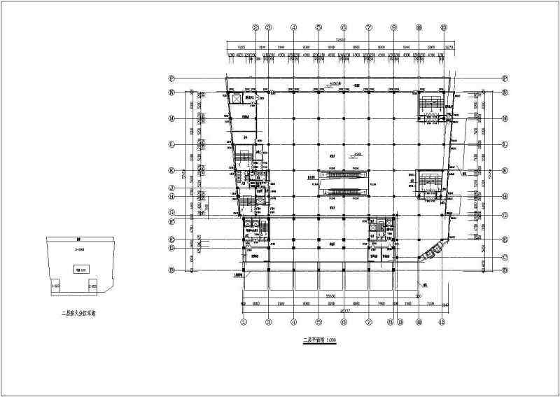 功能复杂的综合商业办公楼建筑设计CAD施工图