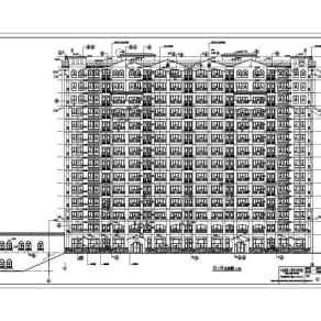 湖南省某地14层框架结构综合商业办公楼建筑设计施工图纸