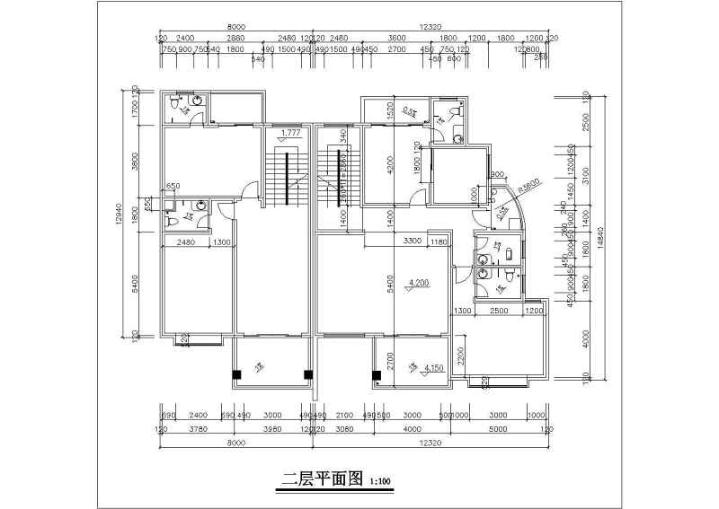 住宅建筑方案<a href=https://www.yitu.cn/su/7590.html target=_blank class=infotextkey>设计</a>全套CAD图