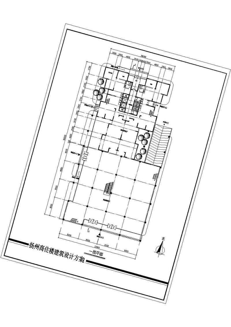 某商住<a href=https://www.yitu.cn/su/8159.html target=_blank class=infotextkey>楼</a>建筑<a href=https://www.yitu.cn/su/7590.html target=_blank class=infotextkey>设计</a>cad方案图带效果图