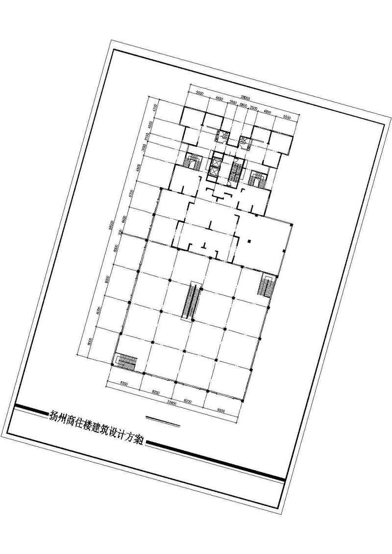 某商住<a href=https://www.yitu.cn/su/8159.html target=_blank class=infotextkey>楼</a>建筑<a href=https://www.yitu.cn/su/7590.html target=_blank class=infotextkey>设计</a>cad方案图带效果图