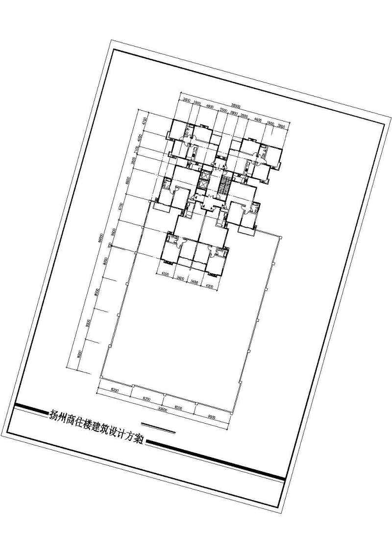 某商住<a href=https://www.yitu.cn/su/8159.html target=_blank class=infotextkey>楼</a>建筑<a href=https://www.yitu.cn/su/7590.html target=_blank class=infotextkey>设计</a>cad方案图带效果图