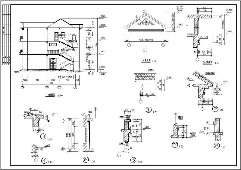 两套经典风格别墅建筑施工图