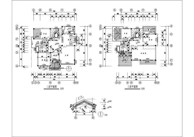 某独立联排别墅建筑施工图