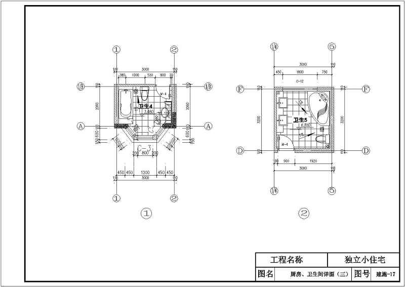 某独立小住宅别墅全套建筑施工图