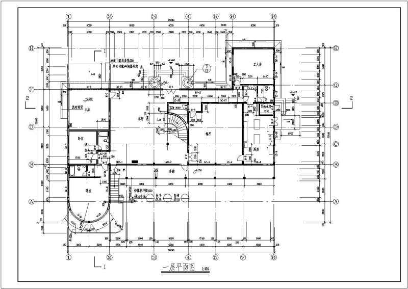 某豪华别墅全套建筑施工图