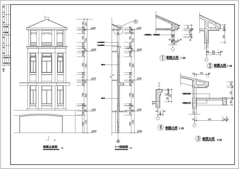 某公爵型别墅方案全套建施图