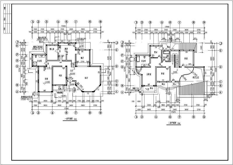 某三层砖混结构别墅建筑结构施工图