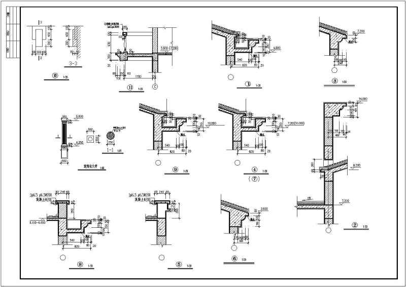 某三层砖混结构别墅建筑结构施工图