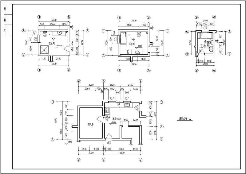 某三层砖混结构别墅建筑结构施工图