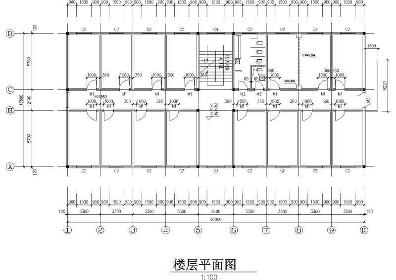 某单位<a href=https://www.yitu.cn/su/7460.html target=_blank class=infotextkey>宿舍</a><a href=https://www.yitu.cn/su/8159.html target=_blank class=infotextkey>楼</a>所建筑<a href=https://www.yitu.cn/su/7590.html target=_blank class=infotextkey>设计</a>图