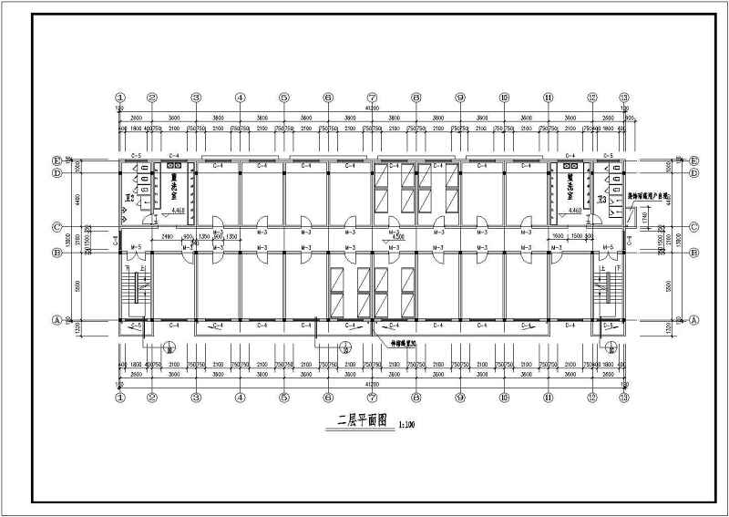 某公司<a href=https://www.yitu.cn/su/7460.html target=_blank class=infotextkey>宿舍</a><a href=https://www.yitu.cn/su/8159.html target=_blank class=infotextkey>楼</a>建筑<a href=https://www.yitu.cn/su/7590.html target=_blank class=infotextkey>设计</a>图