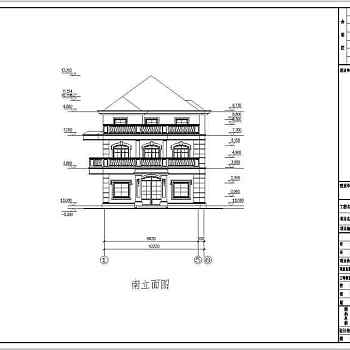 某地三层砖混结构农村别墅建筑设计方案图