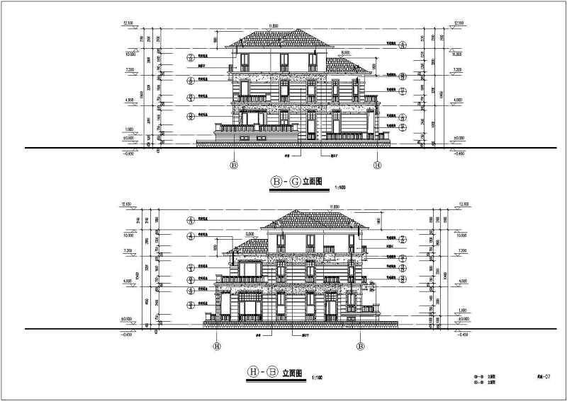 某独栋私家别墅全套建筑结构施工图