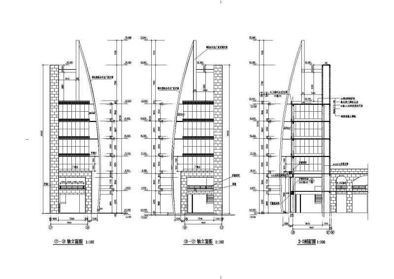 某商业街塔<a href=https://www.yitu.cn/su/8159.html target=_blank class=infotextkey>楼</a>建筑施工<a href=https://www.yitu.cn/su/7590.html target=_blank class=infotextkey>设计</a>CAD图