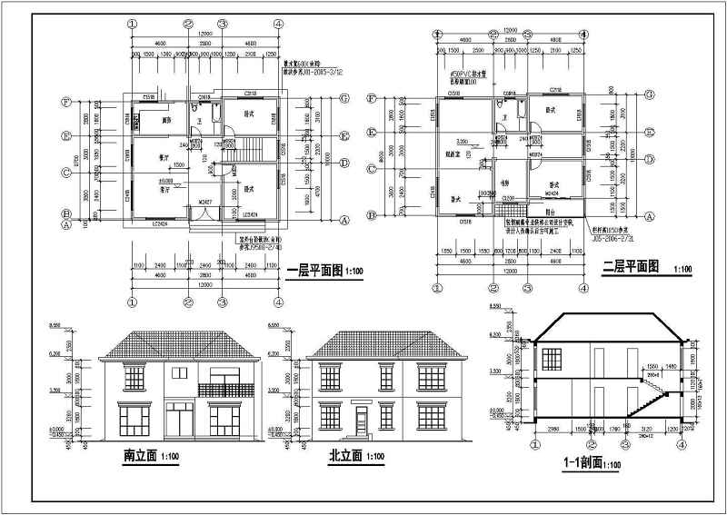 某<a href=https://www.yitu.cn/su/7872.html target=_blank class=infotextkey>地</a>区两层砖混结构别墅建筑结构结构施工图