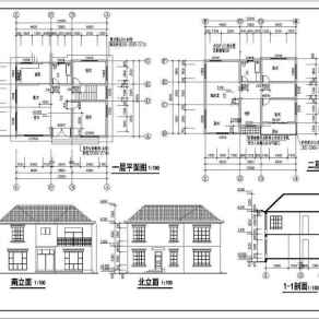 某地区两层砖混结构别墅建筑结构结构施工图