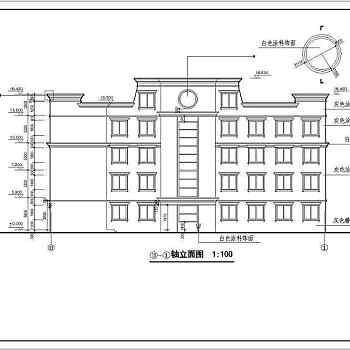 多层服务办公楼建筑设计施工图