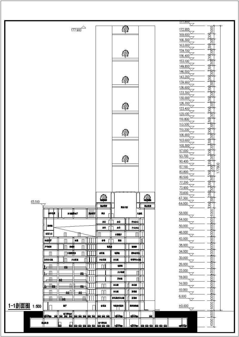 某超高层<a href=https://www.yitu.cn/su/8081.html target=_blank class=infotextkey>办公<a href=https://www.yitu.cn/su/8159.html target=_blank class=infotextkey>楼</a></a>及公寓cad施工图