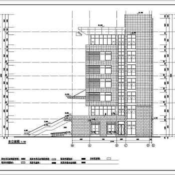 某地7层框架结构行政办公楼建筑设计施工图图纸