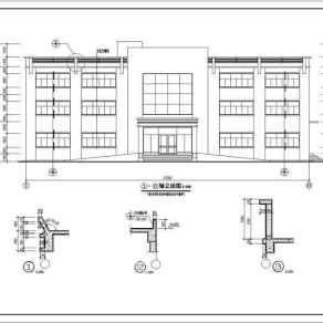 东莞某地三层框架结构办公楼建筑设计施工图纸3D模型