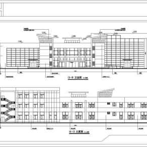 某乡镇局部三层框架结构办公楼建筑设计方案图