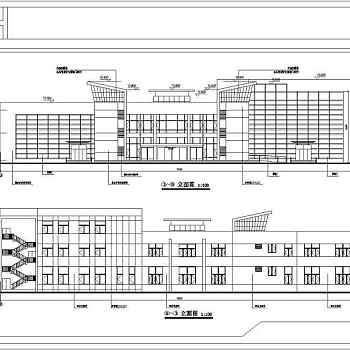 某乡镇局部三层框架结构办公楼建筑设计方案图