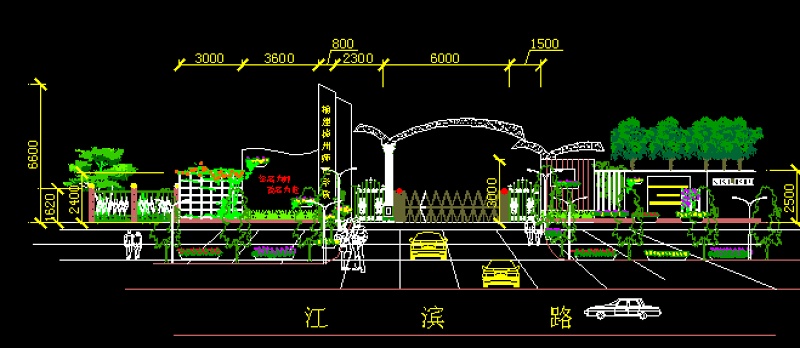 大门<a href=https://www.yitu.cn/su/7590.html target=_blank class=infotextkey>设计</a>CAD图