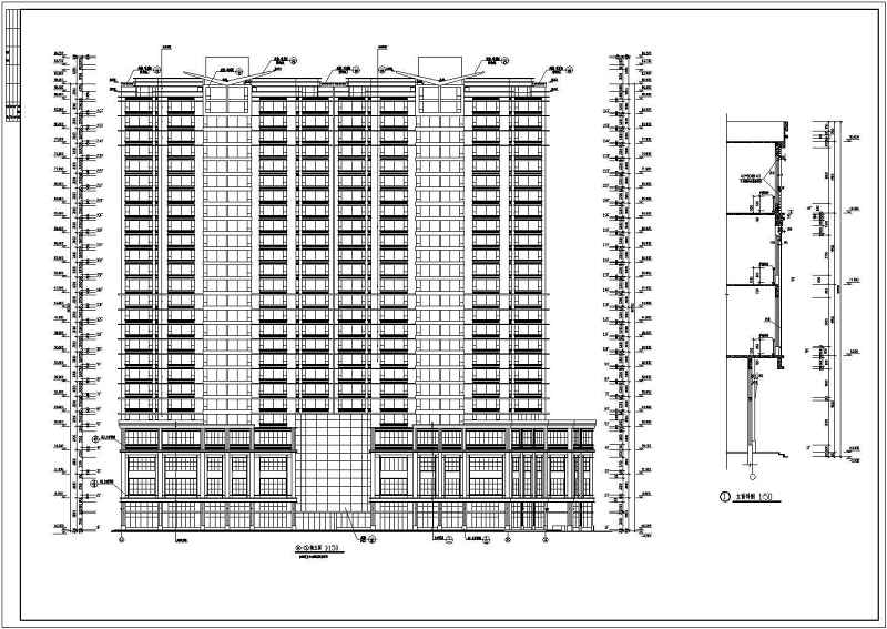 某高层住宅<a href=https://www.yitu.cn/su/8159.html target=_blank class=infotextkey>楼</a><a href=https://www.yitu.cn/su/7590.html target=_blank class=infotextkey>设计</a>cad全套建筑施工<a href=https://www.yitu.cn/su/7937.html target=_blank class=infotextkey>图纸</a>