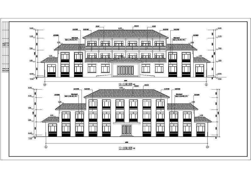 某地三层框架结构办公楼建筑设计方案图纸