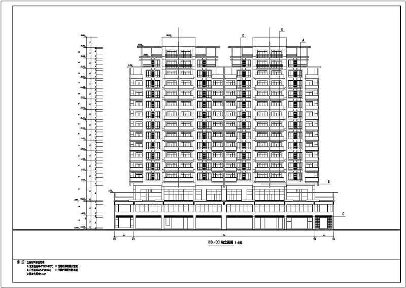 某中高层商住<a href=https://www.yitu.cn/su/8159.html target=_blank class=infotextkey>楼</a><a href=https://www.yitu.cn/su/7590.html target=_blank class=infotextkey>设计</a>cad全套建筑施工图