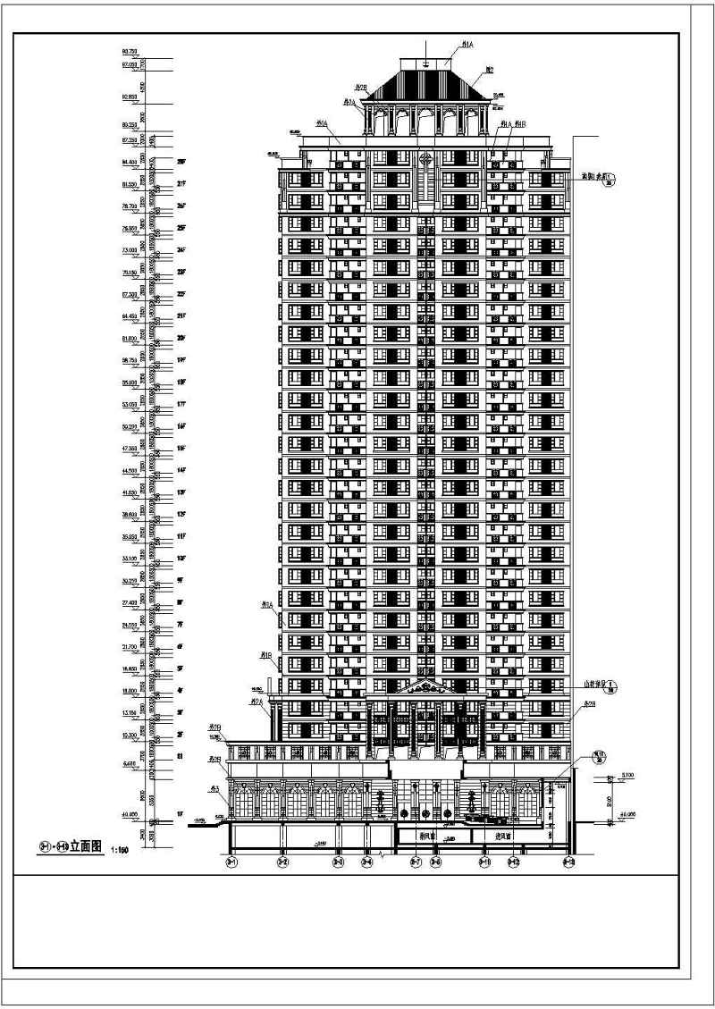 某高层商住<a href=https://www.yitu.cn/su/8159.html target=_blank class=infotextkey>楼</a><a href=https://www.yitu.cn/su/7590.html target=_blank class=infotextkey>设计</a>cad全套建筑施工图