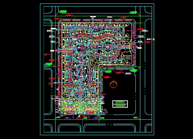 某<a href=https://www.yitu.cn/su/7130.html target=_blank class=infotextkey><a href=https://www.yitu.cn/su/7987.html target=_blank class=infotextkey>小区</a>规划</a>总<a href=https://www.yitu.cn/su/7392.html target=_blank class=infotextkey>平面</a>图