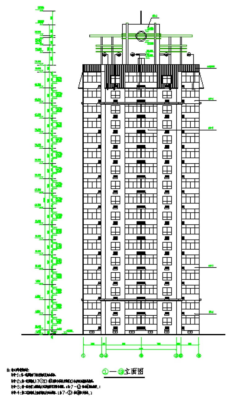 某塔式高层住宅<a href=https://www.yitu.cn/su/8159.html target=_blank class=infotextkey>楼</a>建筑cad施工图