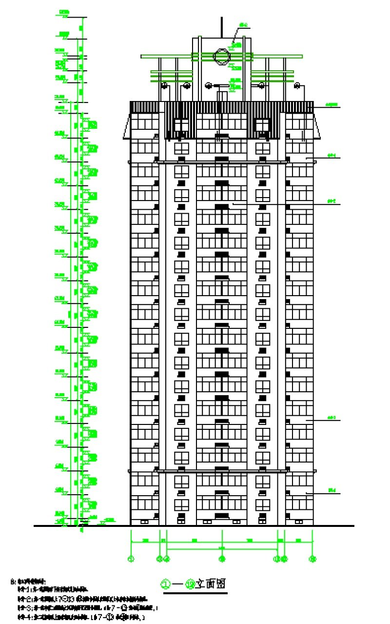 某塔式高层住宅楼建筑cad施工图