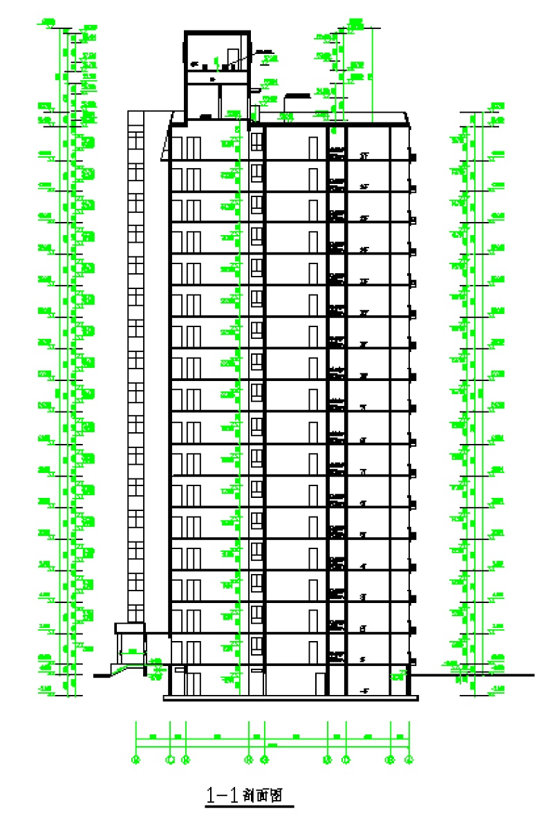 某塔式高层住宅<a href=https://www.yitu.cn/su/8159.html target=_blank class=infotextkey>楼</a>建筑cad施工图