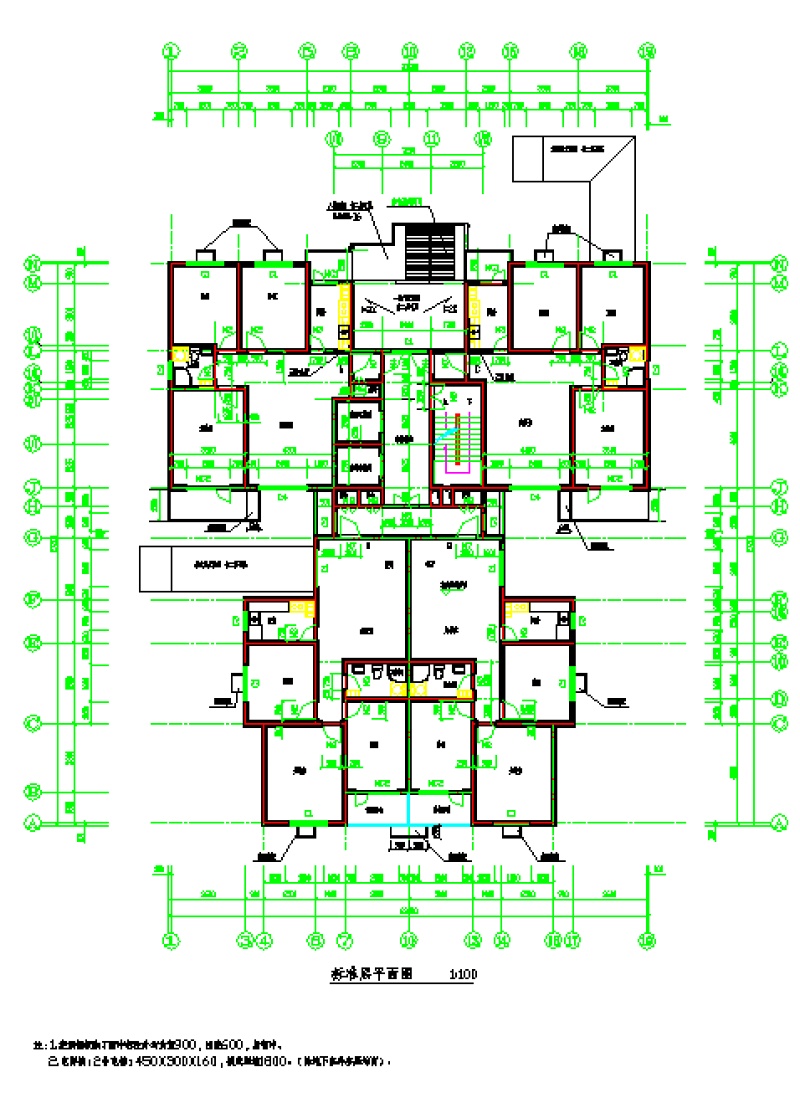 某塔式高层住宅<a href=https://www.yitu.cn/su/8159.html target=_blank class=infotextkey>楼</a>建筑cad施工图