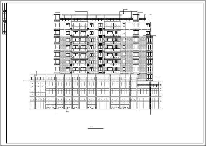 小高层商住<a href=https://www.yitu.cn/su/8159.html target=_blank class=infotextkey>楼</a>cad施工图