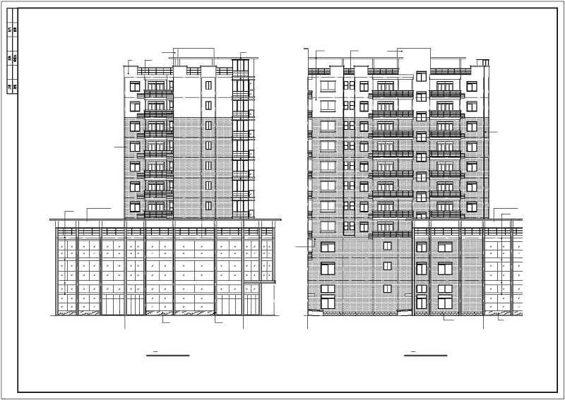 小高层商住<a href=https://www.yitu.cn/su/8159.html target=_blank class=infotextkey>楼</a>cad施工图