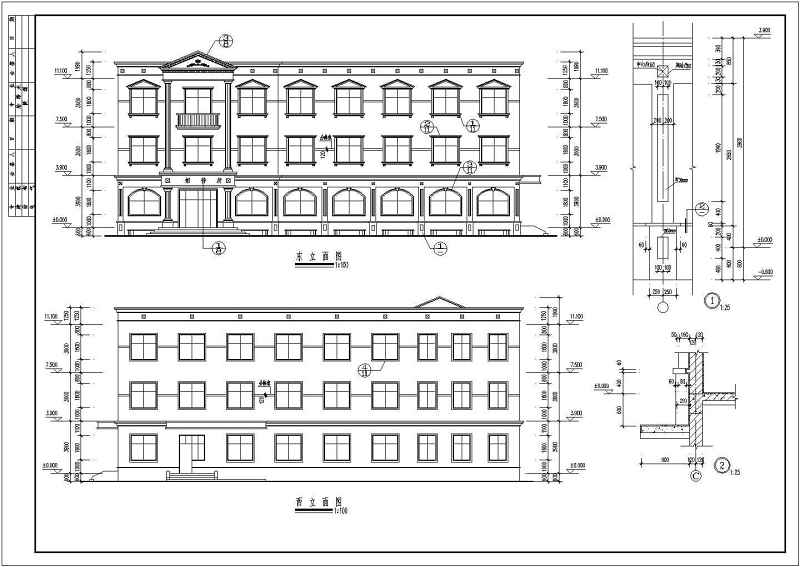 某三层砖混结构<a href=https://www.yitu.cn/sketchup/canting/index.html target=_blank class=infotextkey><a href=https://www.yitu.cn/su/7825.html target=_blank class=infotextkey>餐厅</a></a>大<a href=https://www.yitu.cn/su/8159.html target=_blank class=infotextkey>楼</a><a href=https://www.yitu.cn/su/7590.html target=_blank class=infotextkey>设计</a>cad全套建施图