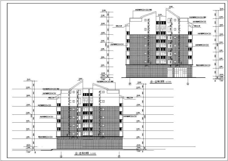 1000平6层<a href=https://www.yitu.cn/su/7637.html target=_blank class=infotextkey>框架</a>结构坡屋面住宅建筑施工图