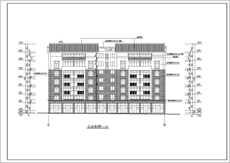 1000平6层<a href=https://www.yitu.cn/su/7637.html target=_blank class=infotextkey>框架</a>结构坡屋面住宅建筑施工图