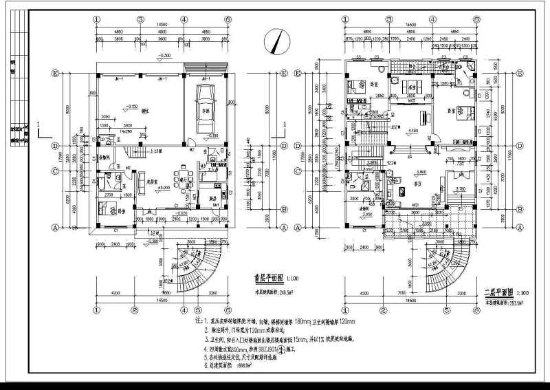 某四层别墅<a href=https://www.yitu.cn/su/7637.html target=_blank class=infotextkey>框架</a>建筑、结构<a href=https://www.yitu.cn/su/7590.html target=_blank class=infotextkey>设计</a>施工图