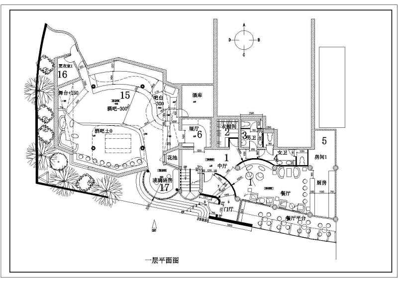 某<a href=https://www.yitu.cn/su/7872.html target=_blank class=infotextkey>地</a><a href=https://www.yitu.cn/sketchup/canting/index.html target=_blank class=infotextkey><a href=https://www.yitu.cn/su/7825.html target=_blank class=infotextkey>餐厅</a></a>装修改造cad<a href=https://www.yitu.cn/su/7590.html target=_blank class=infotextkey>设计</a>方案