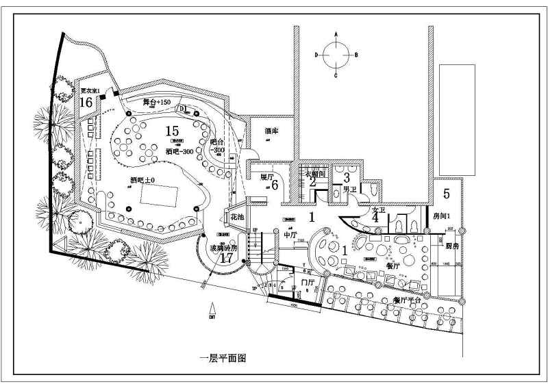 某<a href=https://www.yitu.cn/su/7872.html target=_blank class=infotextkey>地</a><a href=https://www.yitu.cn/sketchup/canting/index.html target=_blank class=infotextkey><a href=https://www.yitu.cn/su/7825.html target=_blank class=infotextkey>餐厅</a></a>装修改造cad<a href=https://www.yitu.cn/su/7590.html target=_blank class=infotextkey>设计</a>方案