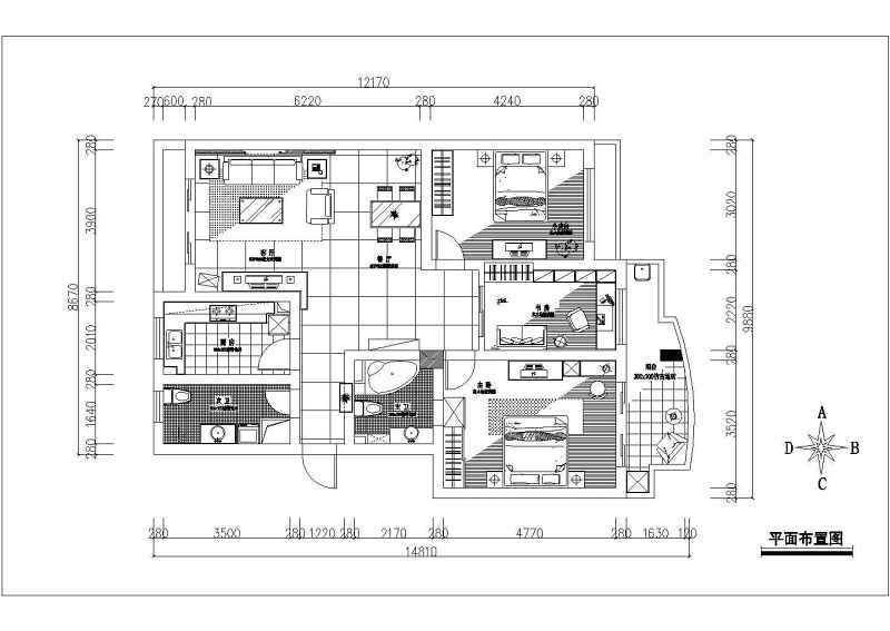 某三室两厅住宅部分装修<a href=https://www.yitu.cn/su/7590.html target=_blank class=infotextkey>设计</a>施工<a href=https://www.yitu.cn/su/7937.html target=_blank class=infotextkey>图纸</a>