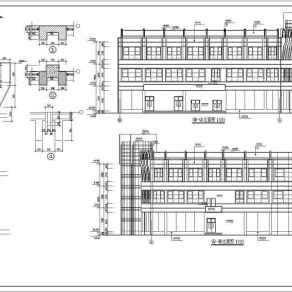 某地三层框架结构商场楼结构施工图3D模型